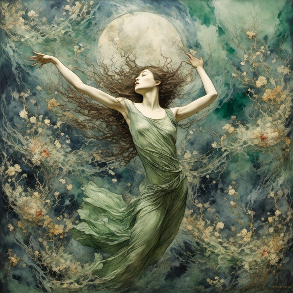 Elegant Dancer in Art Deco Bauhaus Style