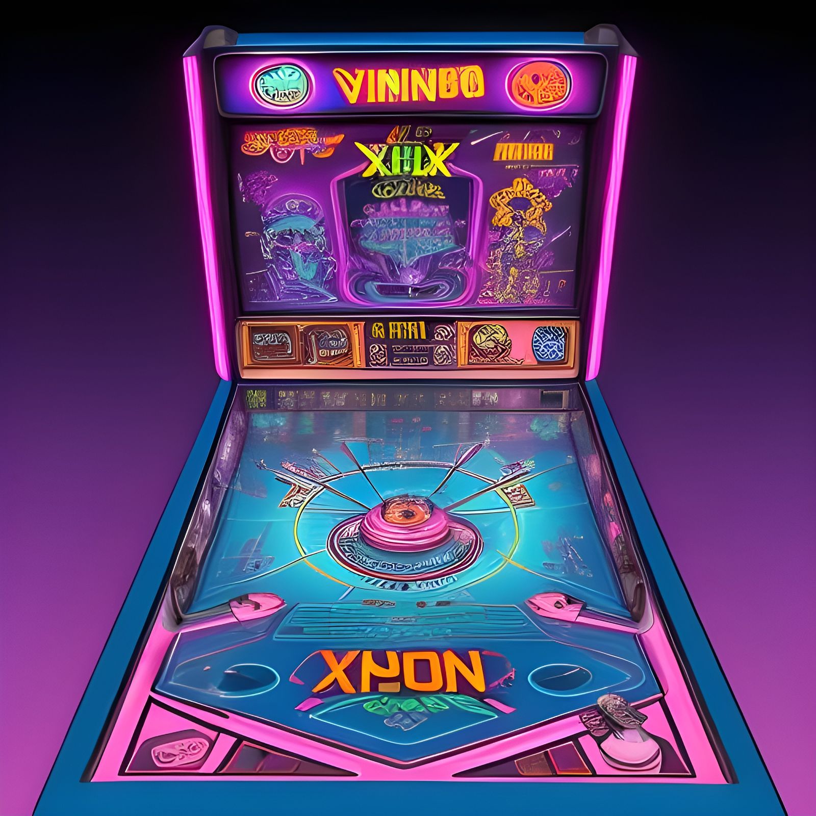 Synthwave Neon Pinball Machine: Xenon 1981 Tribute