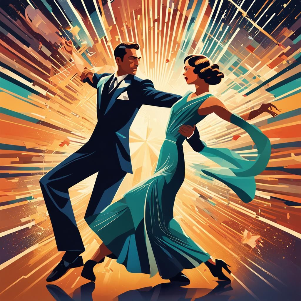 Art Deco Dance Poster in 1940s Style