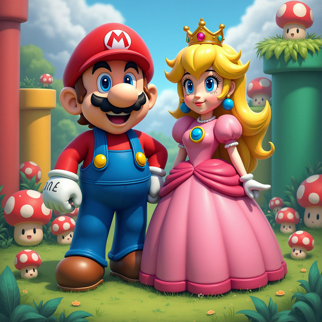 Super Mario Bros está  con  la princesa