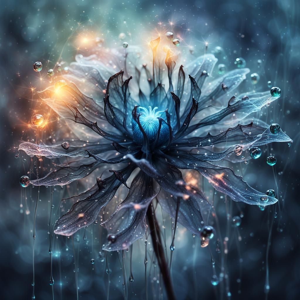 Surreal Glowing Flower of Ghostly Flames