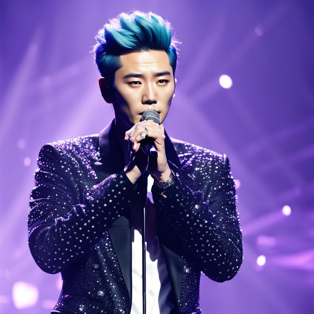 Vibrant Korean Pop Star Portrait