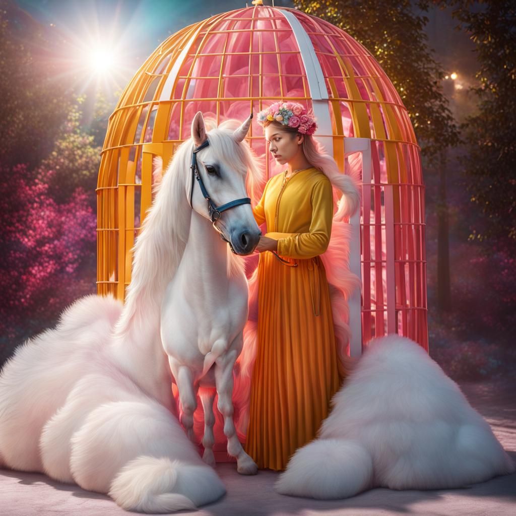 Colorful Unicorn Pet in Dramatic National Geographic Style