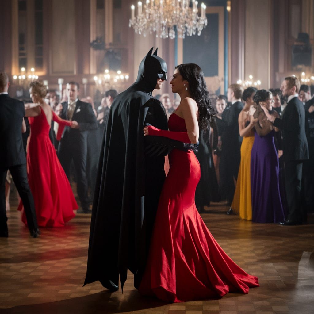 Batwoman and Batman Dance the Night Away in Elegant Ballroom...