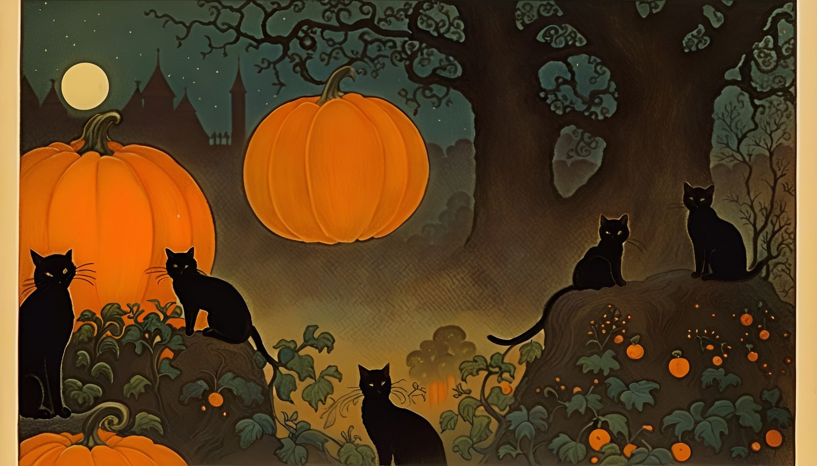 Black Cats in the Pumpkin Patch