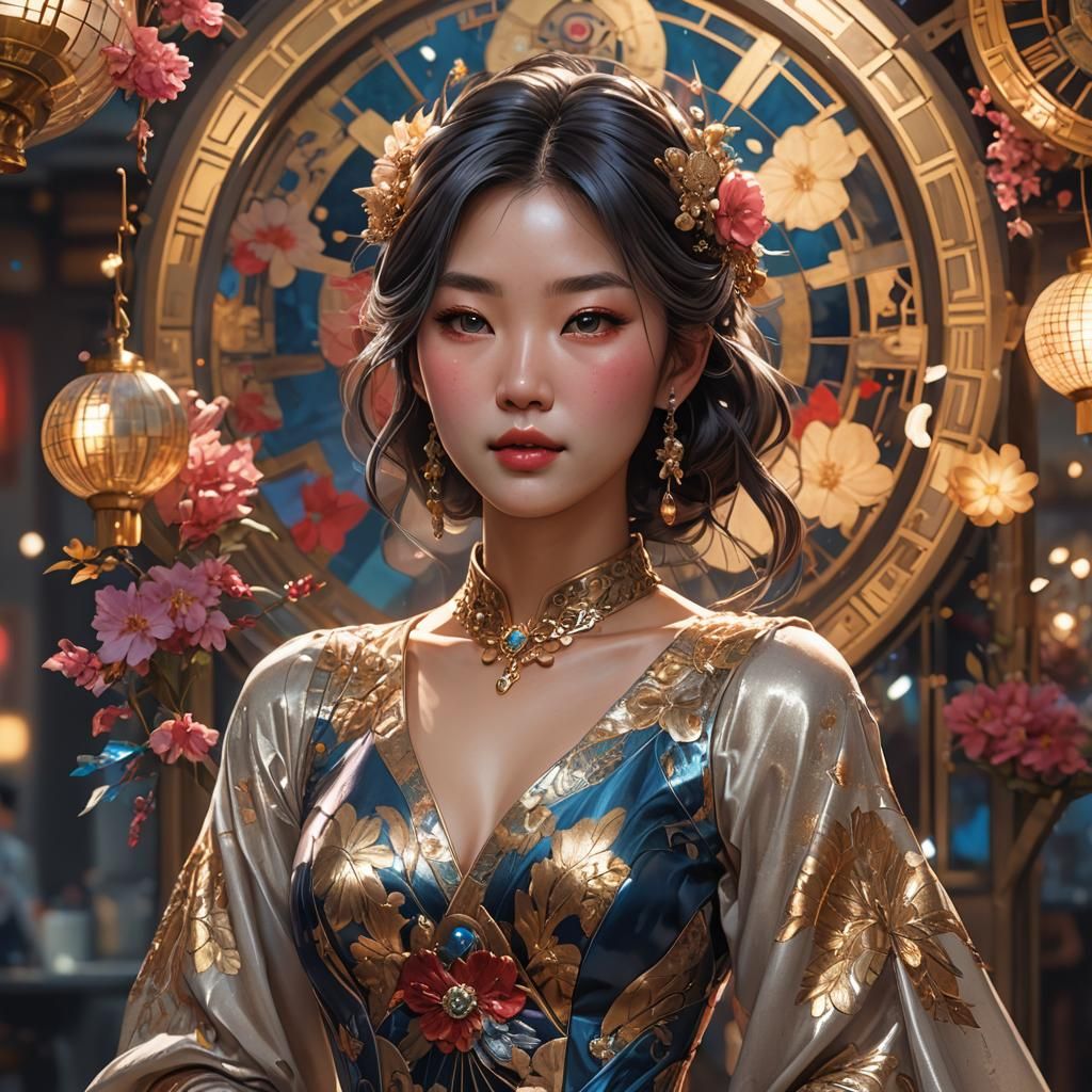 Korean Girl Celebrates Birthday in Hyperdetailed Portrait