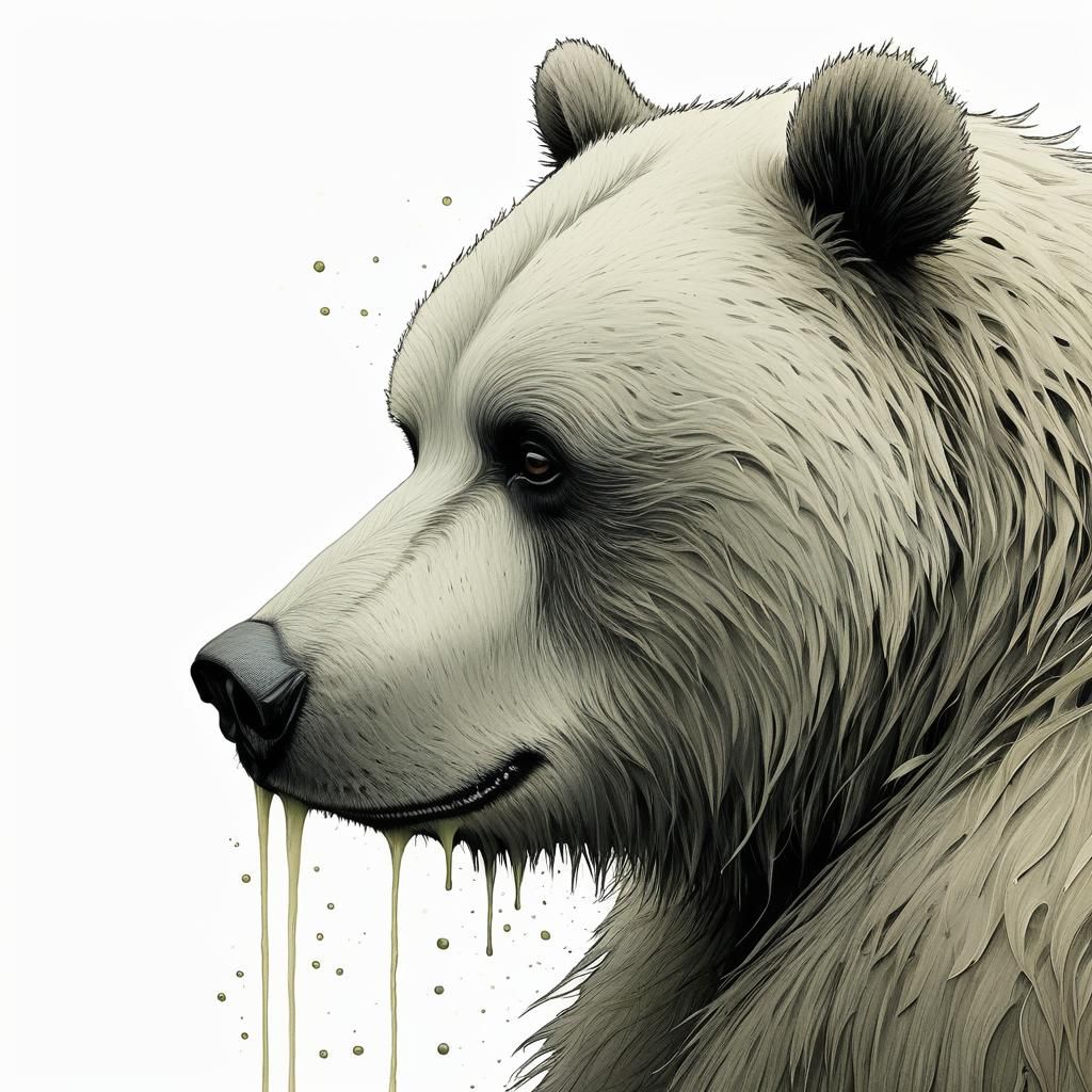 Alien Bears and Chibi Pirate Penguin-Shark in Surreal Portra...