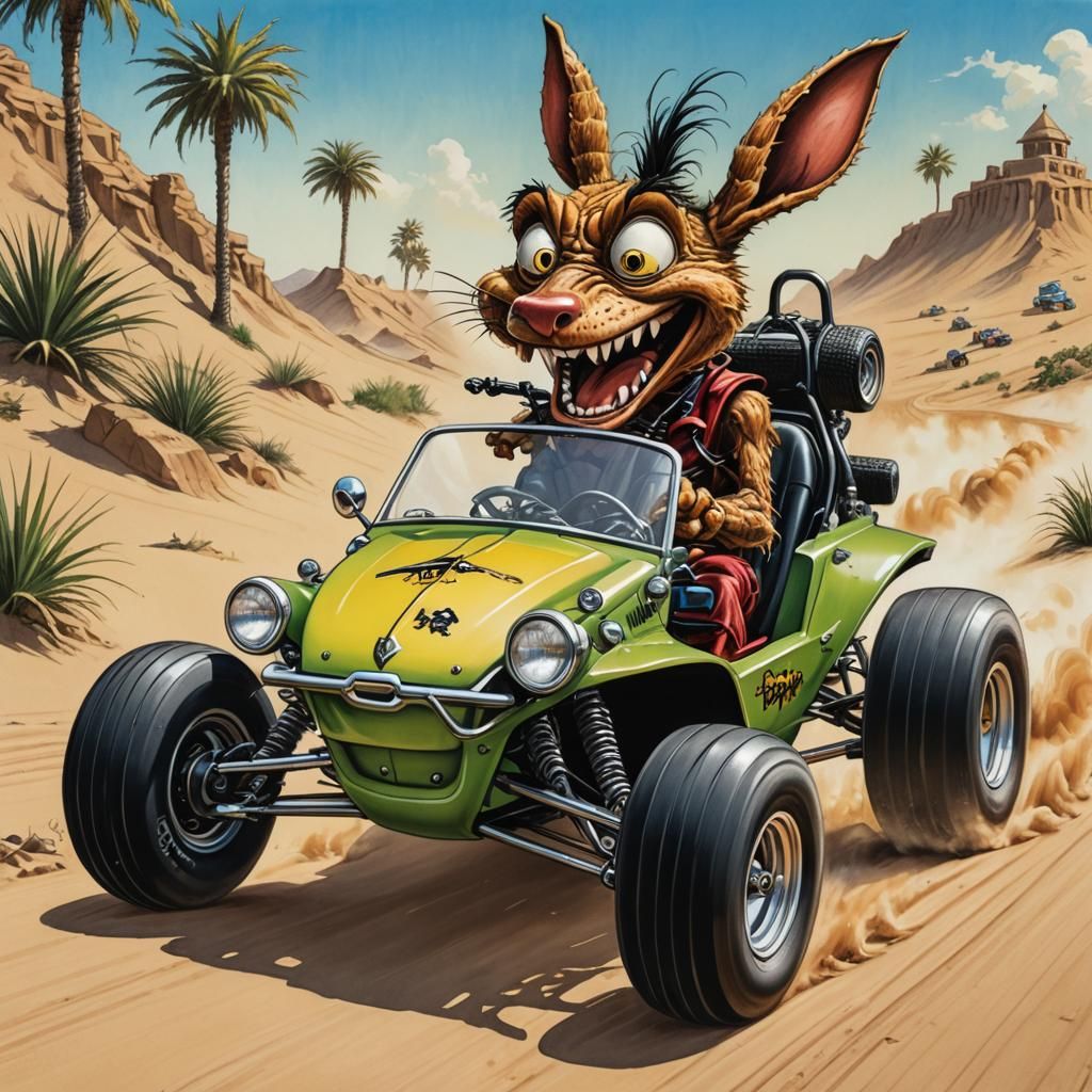 Jackrabbit in a Dune Buggy