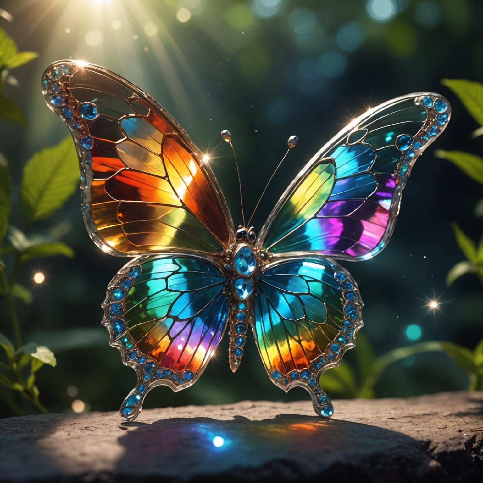 Crystal Butterfly of Magic and Rainbows