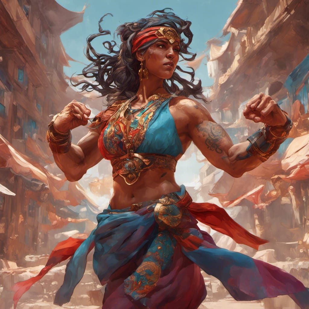 Moroccan Fighter: Hyperdetailed Splash Art in Unreal Engine