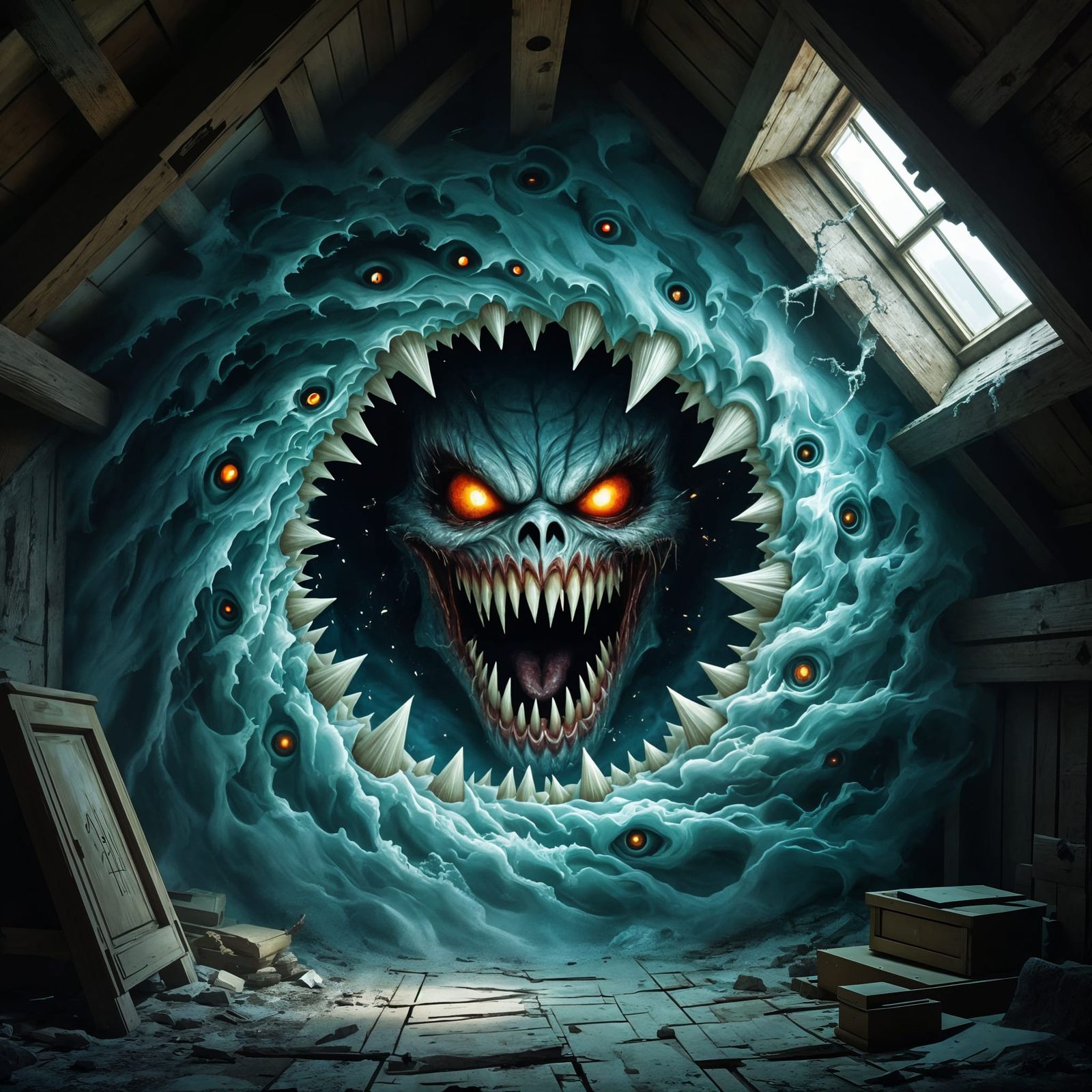 Eldritch Horror Vortex in Dusty Attic