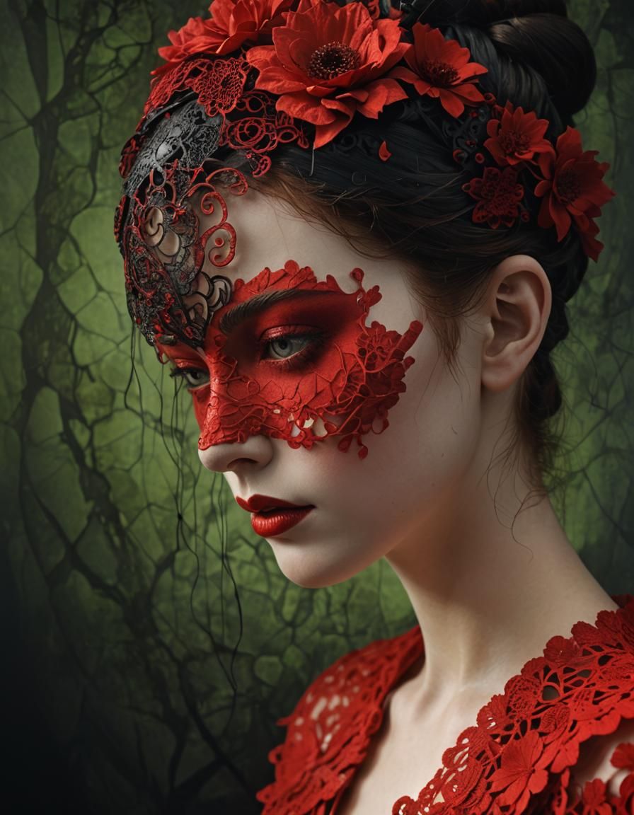 Hyper-Realistic 3D Portrait of a Crackled Porcelain Face