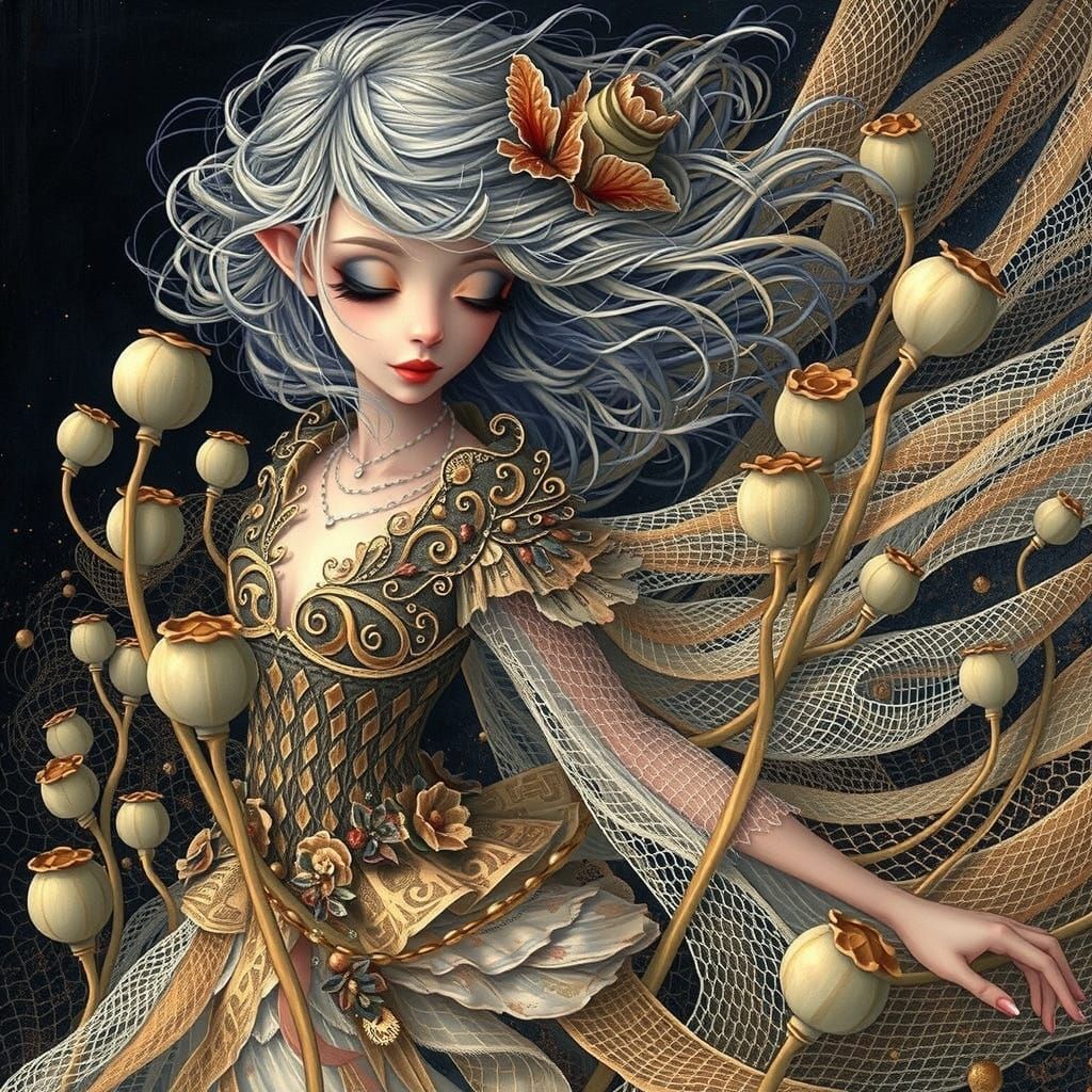 Mystical Wind Fae with Poppy Pod Dress