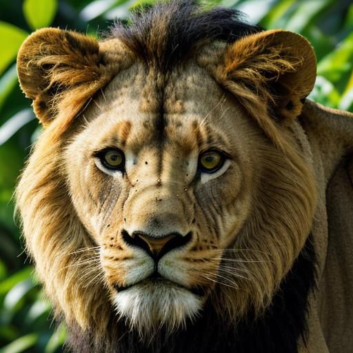 Majestic Lion Portrait in National Geographic Style