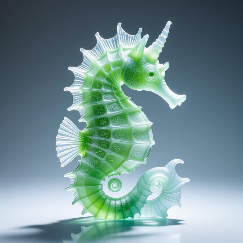 Sea Glass Seahorse Sculpture Photography