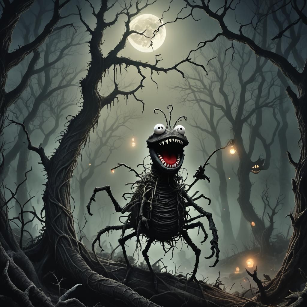 Eerie Sock Puppet Rides Glowing Worm