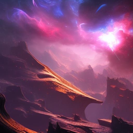 Detailed Nebula Concept Art in Deep Color