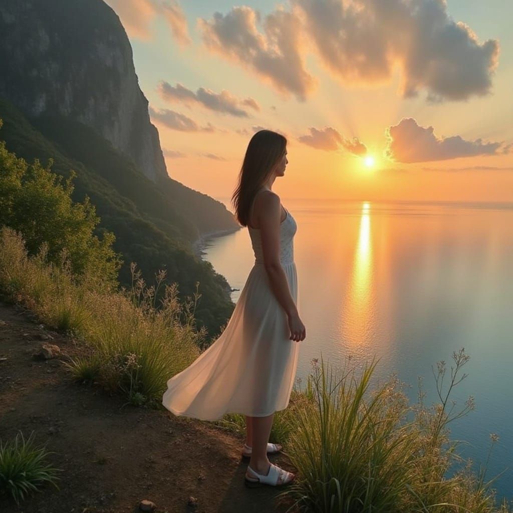 Sunrise and Sunset in Beautiful Digital Landscape