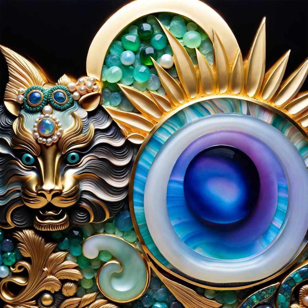 Psychedelic Asian Relief Sculpture in 3D