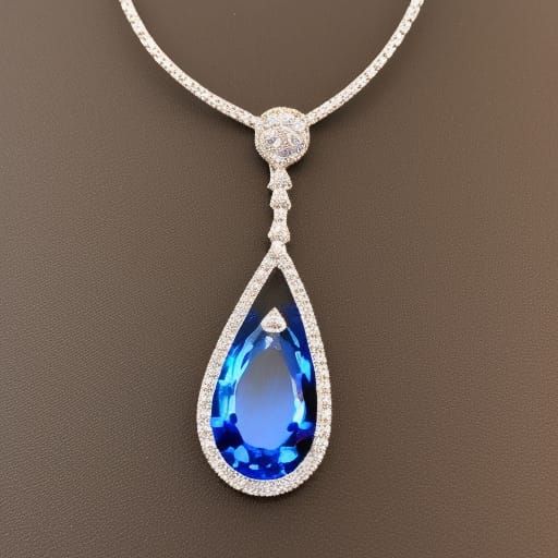 Elegant Sapphire and Diamond Teardrop Necklace