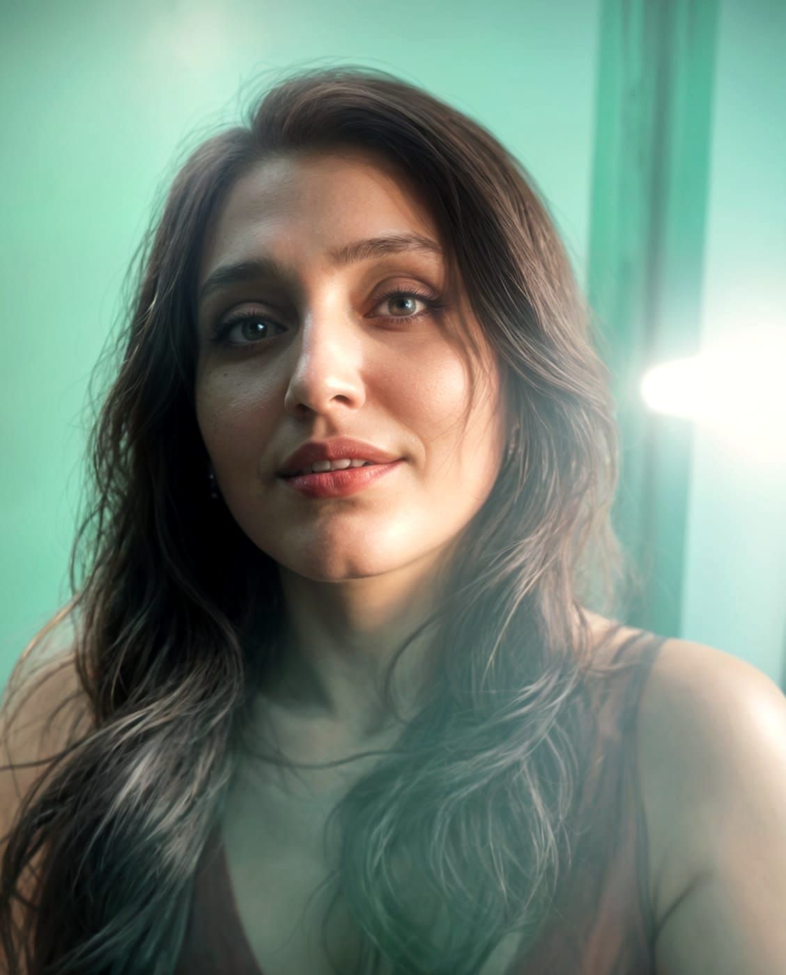 Elegant Portuguese Woman in Lush Environment