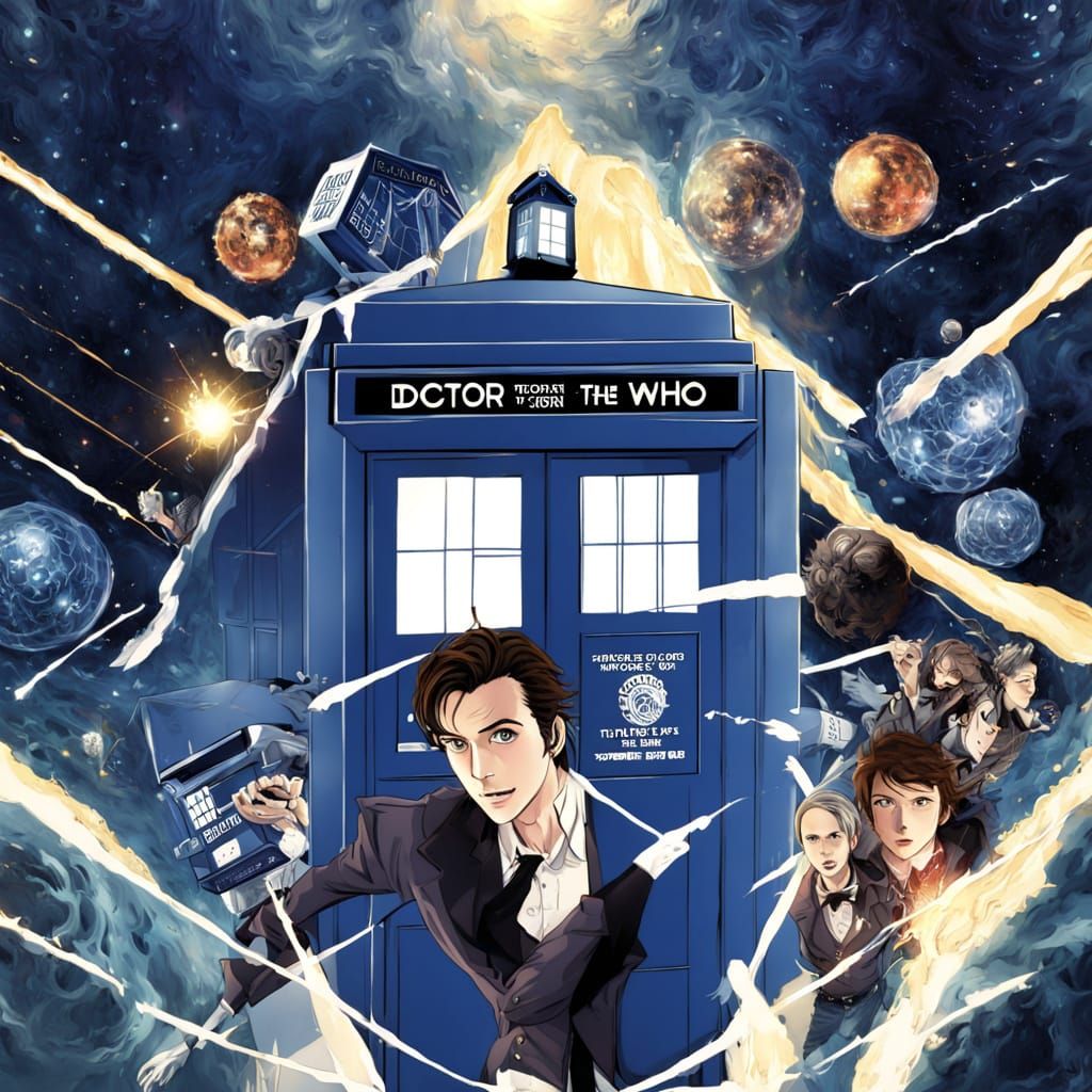 Doctor Who Explores Vibrant Tardis in Anime-Inspired Art