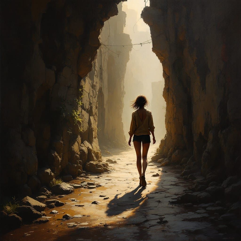 Fantasy Character in Dramatic Oil Painting Style