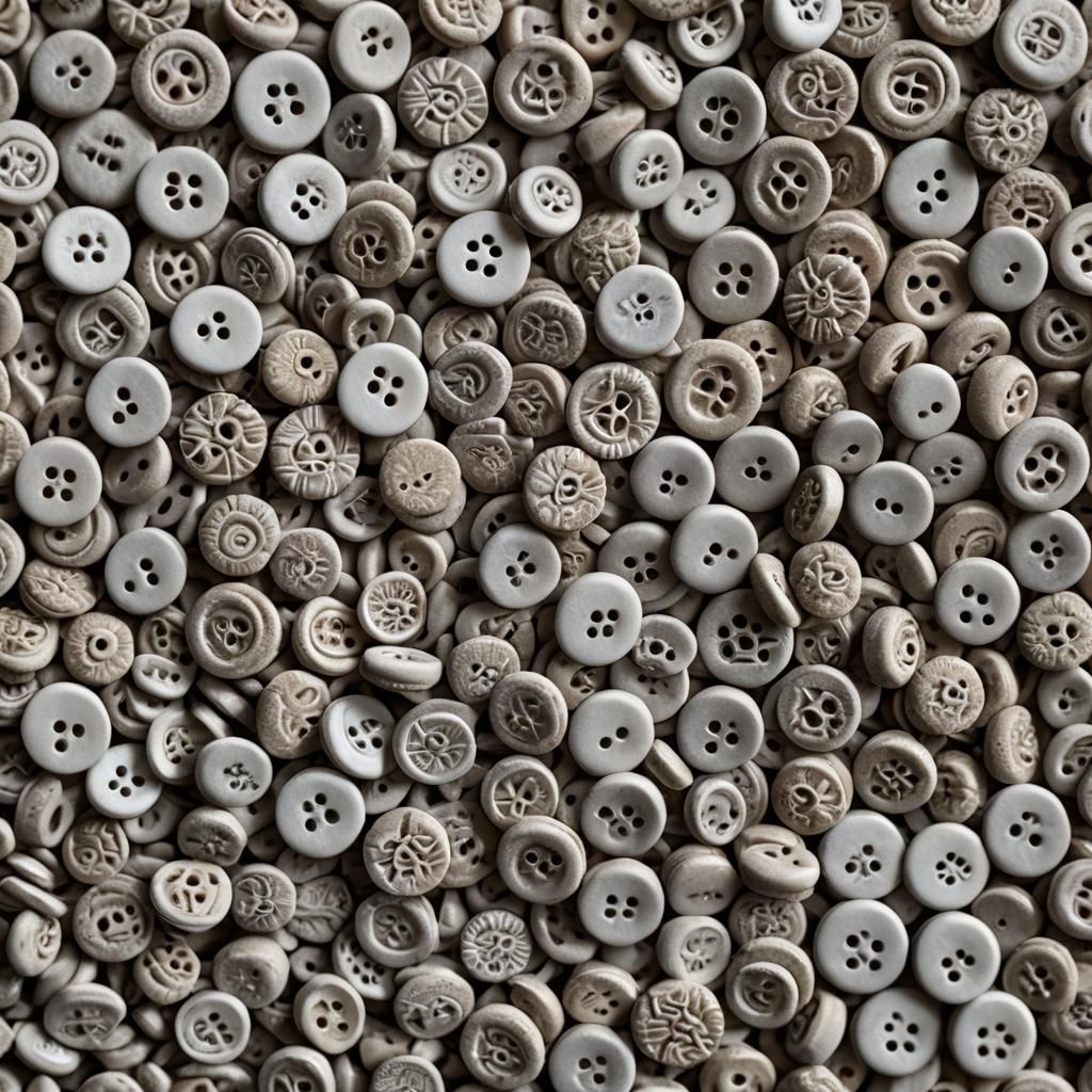 Hyperrealistic Sugar Buttons Close-Up Photograph