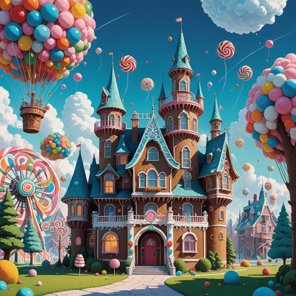 Sugary Castle in Whimsical Candyland Style