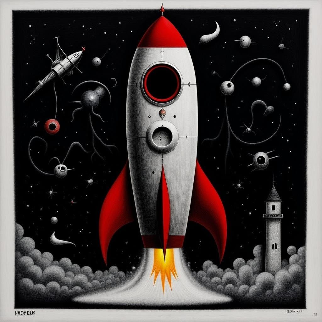 Evil Medieval Rocket Ship in Space