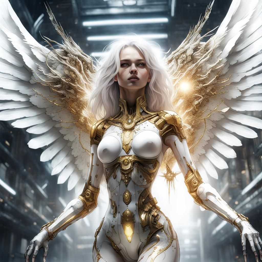 Biomechanical Angel in Space, Digital Art