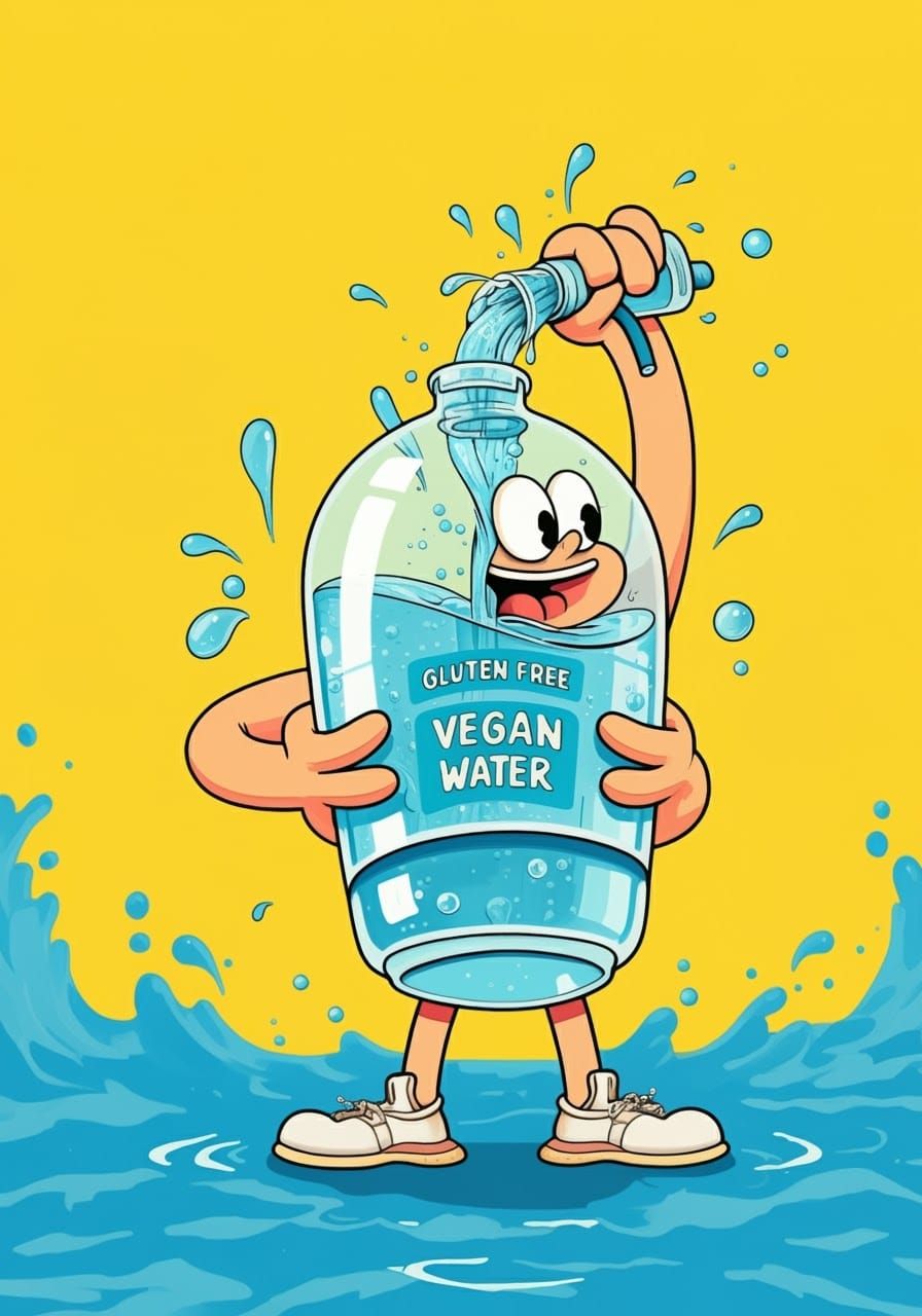 a hilarious package of Gluten free Vegan water