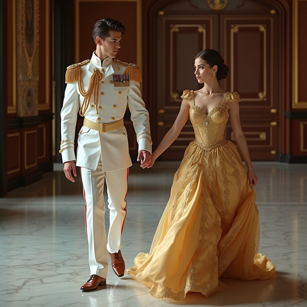 Elegant Waltz in Empty Ballroom: Renaissance Style