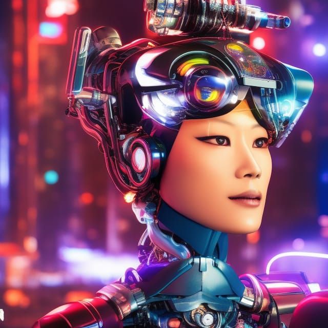 Detailed Technical Drawing of a Cybernetic Superhuman