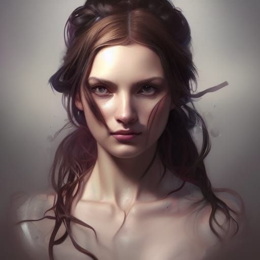 Resurrected Girl: Hyperdetailed Portrait in Art Nouveau Styl...