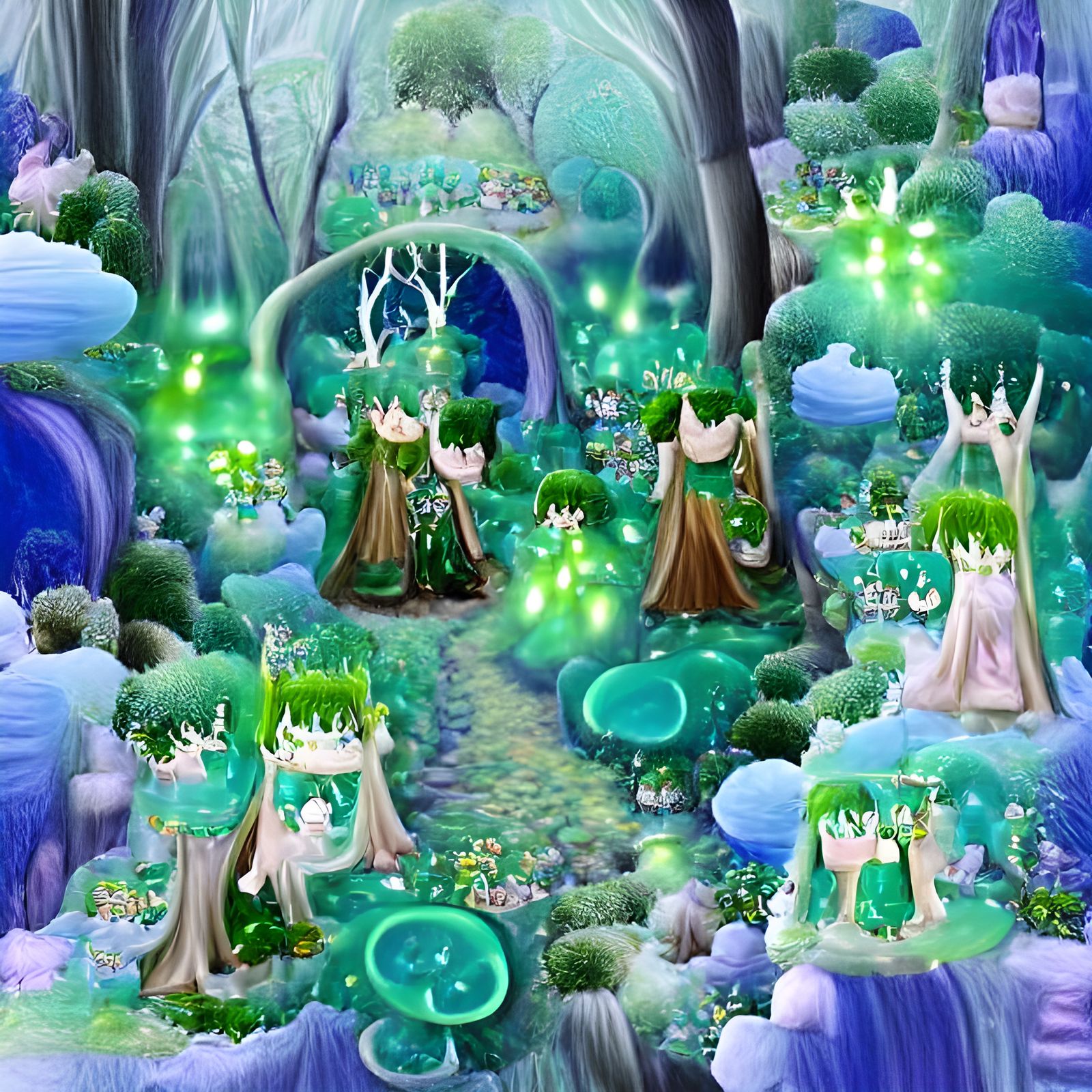 Enchanted Green Fairy Forest