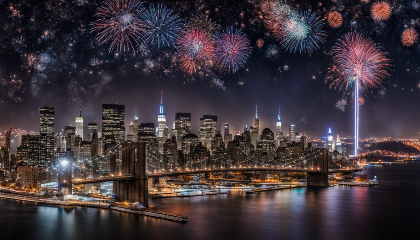 Vibrant Winter Night in New York City, in Vogue Style