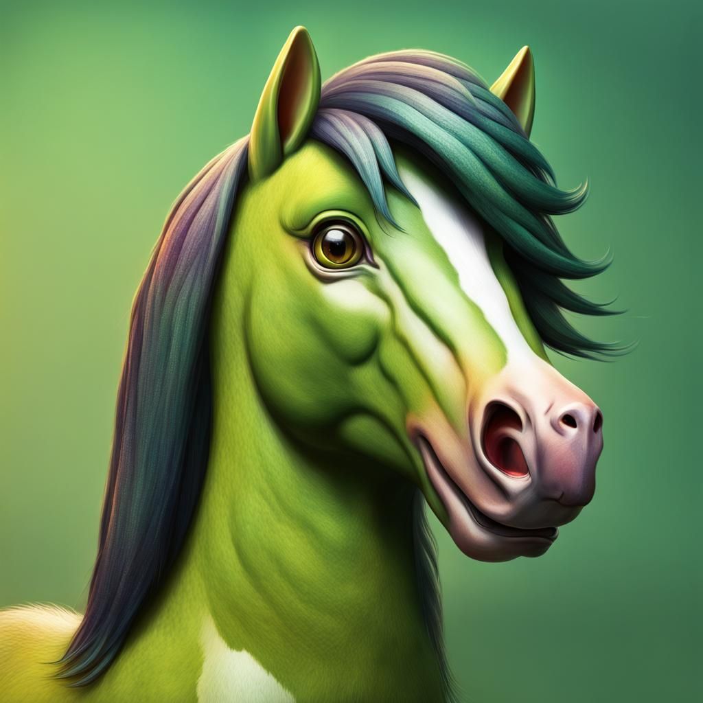 Hyperrealistic Avocado Pony Splash Art