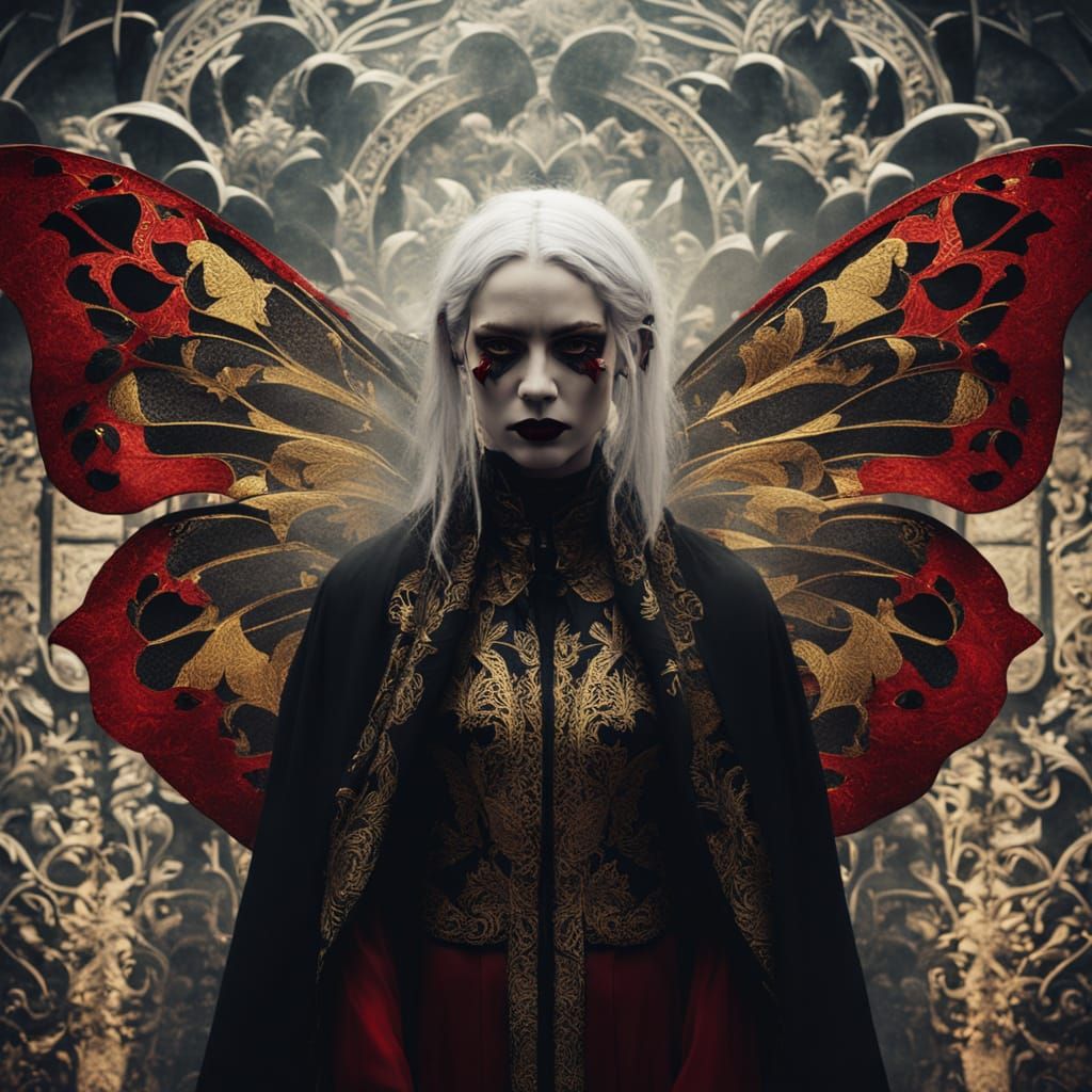 Gothic Surrealism: Woman with Butterfly Wings