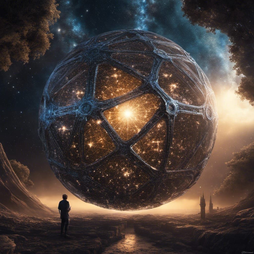 Hyperrealistic Dyson Sphere Opens Galaxy Portal