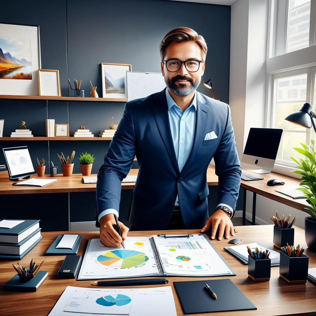 Elegant Consultant in Chic Office Setting