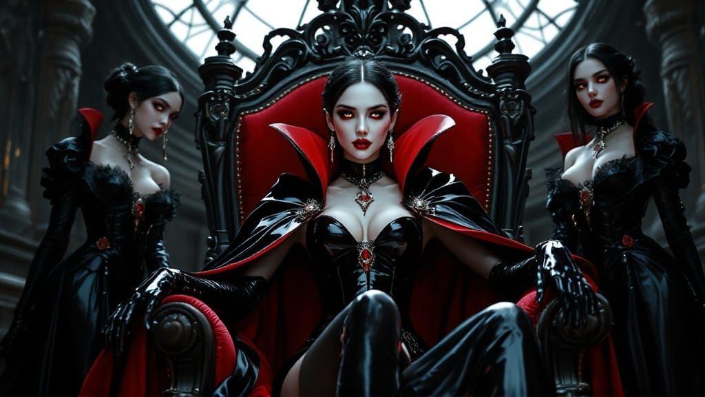 Japanese Vampire Queen Reigns in Dark Elegance