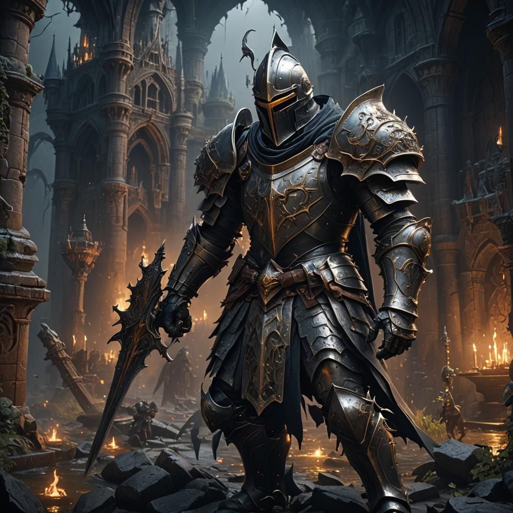 Knight in Deepest Darkness: Fantasy Concept Art