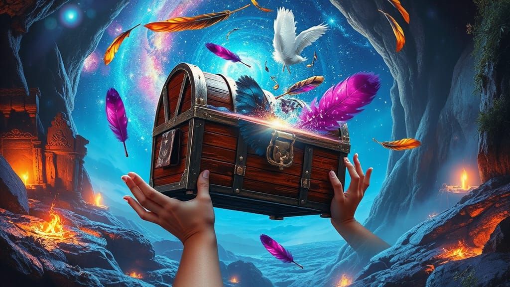 Magical Treasure Chest in Cosmic Vortex