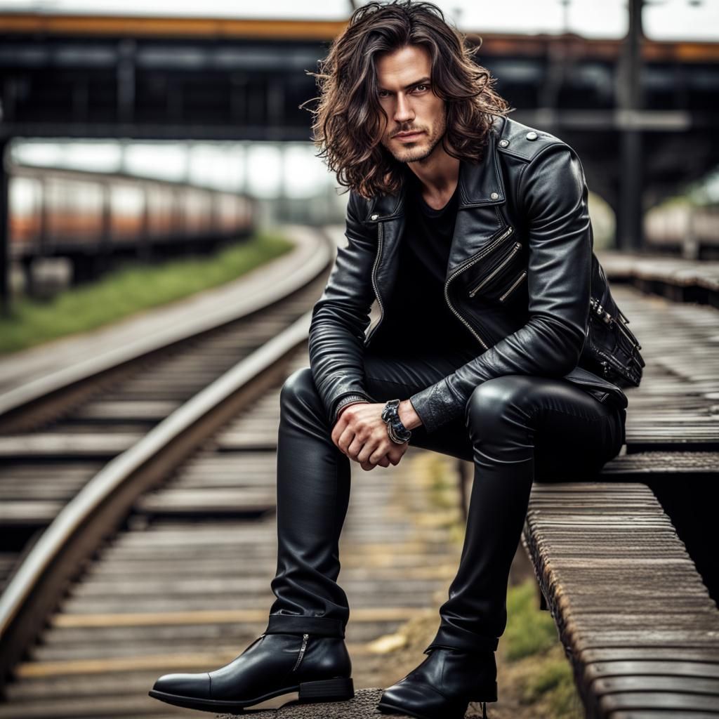 Moody Portrait on Railway in High Definition