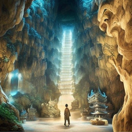 Mythical Chinese Treasure Cave: Digital Matte Painting