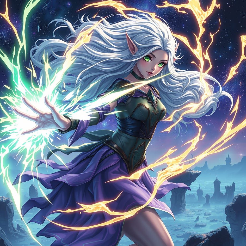Ethereal Elf Mage in Cosmic Battle