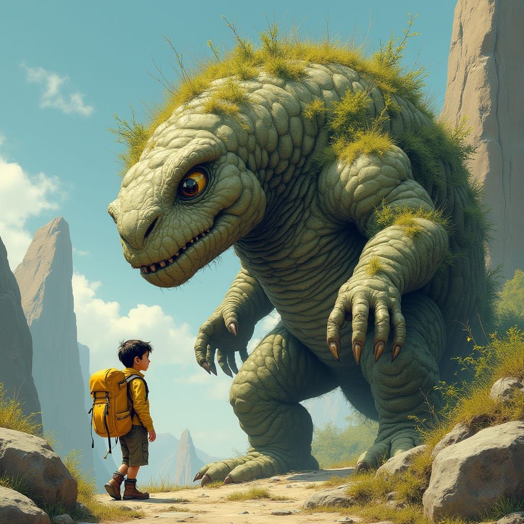 Rock Monster Guardian Protects Young Explorer in a Dramatic ...