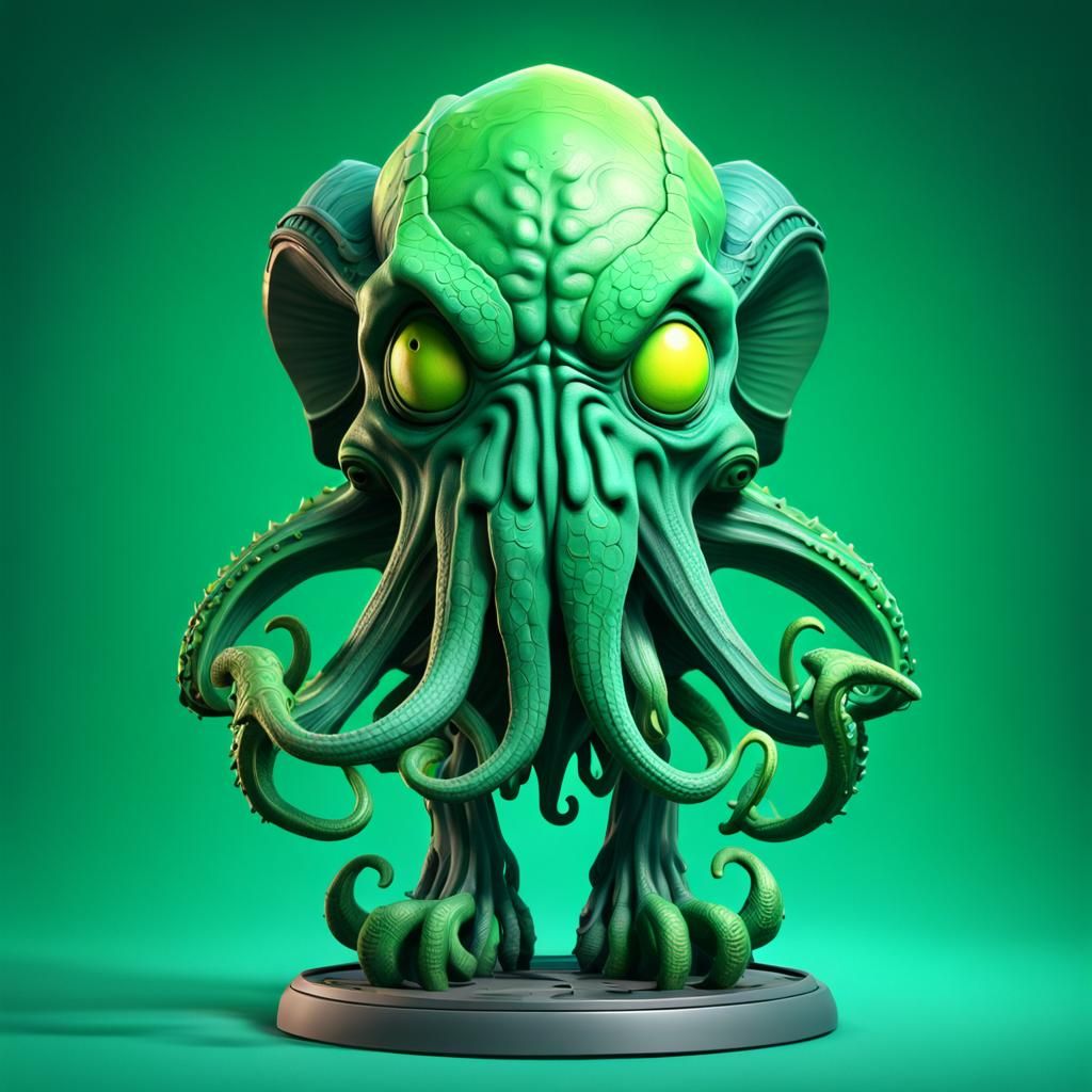 Collectible Cthulhu Figure in 3D Digital Art