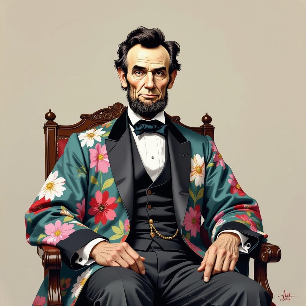 Abraham Lincoln in Kimono: Still-Life Portrait